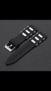 22mm 24mm 26mm Silicone Watch Strap for Samsung Galaxy Watch 46mm for Huawei Watch GT2/3 Waterproof Sports Steel Men Watchband
