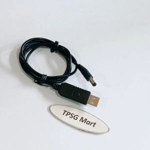 Cáp nguồn USB ra 12V (DC) / Dùng chuyển nguồn USB 5V ra 12V đầu cắm 5.5mm x 2.1mm (Dài 1 mét)