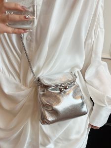 Fashionable Glossy Womens Shoulder Bag Small Square Bag Spring Summer New Style Popular Trend Single Shoulder Bag Versatile Womens Bag