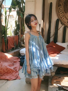 Váy Mùa Hè Không Tay Màu Xanh Biển Cho Nữ Váy Ngắn Xếp Ly Phong Cách Mới Váy Dự Tiệc Mùa Hè Váy Dự Tiệc Không Tay Váy Mùa Hè