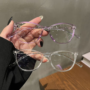 K-style Retro Small Cat Eye Design Glasses Men and Women Internet Celebrity Understand Small Face Easiest for Match Street Shot Same Style with Myopic Glasses Option