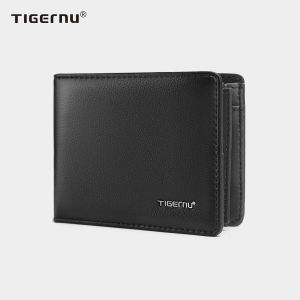 Tigernu Mens Wallet Short Style Multi-Card Slot Leather Billfold Integrated Money Clip Business Casual Handbag