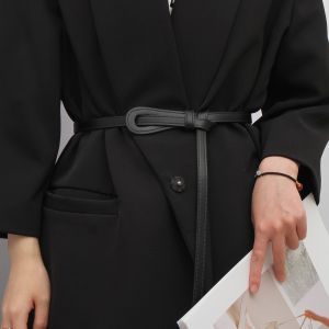 Thin Belt Womens Easiest for Match Knotted Decorative Coat Belt Fashion with Suit Dress Sweater Waist Trimming Lace up