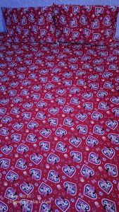 MINNIE MOUSE DESIGN NO LUKOT BEDSHEET AND PILLOWCASE WITH FREE POUCH