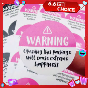 120Pcs Black and pink Adorable Warning Extreme Happiness Labels 1.5inch Thank You Packaging Stickers Gift Wrapping Envelope Seal