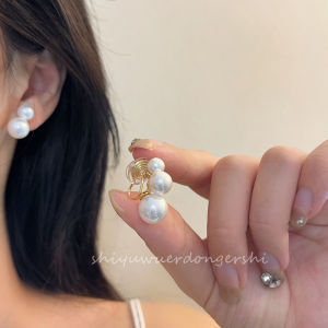 Elegant French Minimalist Pearl Mosquito Coil Tray Clip-On Earrings No Piercing Required Fashionable Jewelry for Women