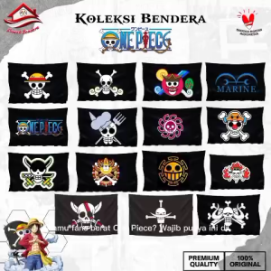 Bendera Bajak Laut One Piece Karakter Lengkap Bahan Tebal Anti Luntur adtf Hiasan Kamar Anime Lover