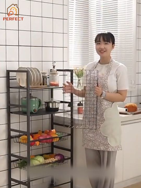 3/4/5 Layers Kitchen Rack Fruit Vegetable Rack With Basket Oven Rack
