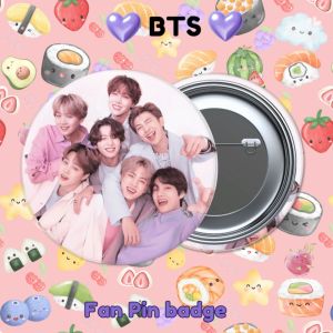 New BTS Fan Made Pin Badge 50mm - K-POP Collectible Brooch for Bags Jackets Caps - Perfect Gift/Souvenir