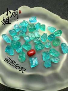 Natural Crystal Blue Phosphor Grey Green Lapidary Stones Handmade Embedded Nail Art Ear Jewelry Pendant DIY Bracelet