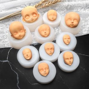 NAMSHEVA Handmade Tools Candy Baking Cake Decorating Doll Modification Accessories Baby Face Silicone Molds Clay Head Sculpey 3D Facial Mould