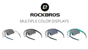 ROCKBROS Cycling Polarized Glasses 4 Lenses Driving Fishing Outdoor Running Sports Anti-UV Sunglasses With Myopia Frame Dust Proof Goggles Mountain Road Bike Riding Equipment
