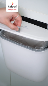 Thùng rác treo tủ bếp dính tường có nắp đậy 10L Kalpen G1 chuẩn Đức