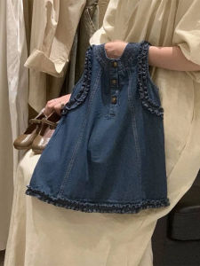 Blue Denim Sleeveless Dress