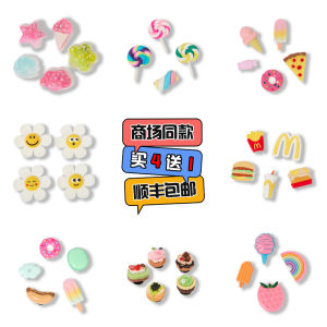 เครื่องประดับรองเท้า Crocs ดอกไม้สำหรับผู้ใหญ่และเด็ก DIY หัวเข็มขัดตกแต่งดอกไม้และลูกอม