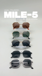 MILE-5 Mens Polarized Angular Oval Sunglasses (Size 47) - UV Protection Narrow Fit