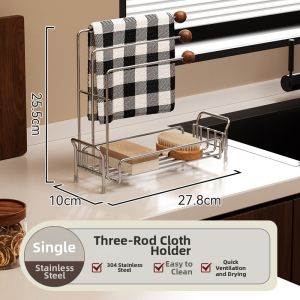 Durable Stainless Steel Storage Drain Rack for Sponges and Scrubbers