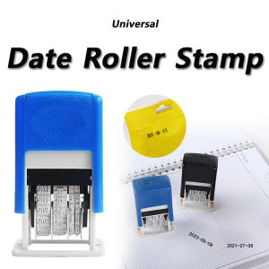 DIY Handle Account Date Stamps Stamping Automatic Ink Return Mini Self-Inking Stamps for Office Supplies Date Wheel Stamp