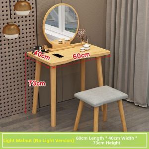 Simplicity Compact Vanity Table with Light and Storage