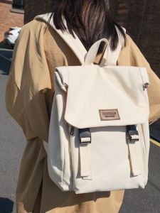 Large Capacity Canvas Backpack Womens Double Shoulder Bag High School Junior High School Students Fashionable New 2025 Model