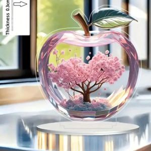 1 Chiếc Pha Lê Apple Để Bàn Trang Trí Tượng Acrylic Cao Cấp Trang Trí Văn Phòng Tại Nhà Phong Cách Cổ Điển Hình Tròn Lễ Hội Quà Tặng
