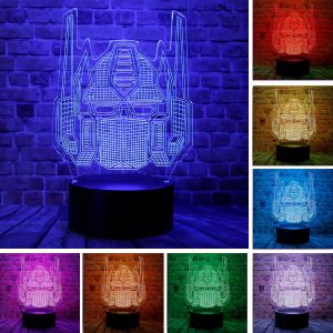 Hot Toys | 3D LED Night Light Hottoys Cool Transformers Bumblebee Knight Table Lamp with Remote Control 16 Colours Gift for Fans and Kids