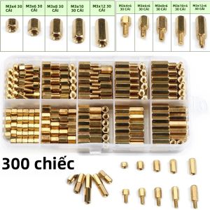 Bộ 300 Ốc Trụ Cách Điện Bằng Đồng Thau Đầu Lục Giác M2/M3 Loại Đực/cái Dùng Cho Mạch PCB Gỗ