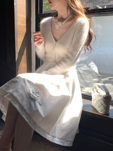 Le Lalin Library Romance Heavyweight Acetate Lace Patchwork Elastic Waist Cotton Fashionable Fluffy Half Skirt A-Line Midi Skirt