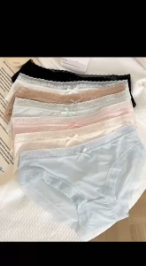 Quần Lót Nữ Su Lạnh Viền Ren Sóng Đính Nơ Nhỏ Điệu Đà Màu Pastel Co Giãn Nhẹ Nhàng Mềm Mịn Thiết Kế Ôm Dáng Tự Nhiên Đẹp