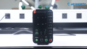 Jesverty DC Power Supply Variable 0-32V 0-10A Switching Bench Power Supply with 20W USB & Type-C Quick-Charge Encoder Corase & Fine Adjustment Knob Output Switch 4-Digit LED Display - SPS-3010V