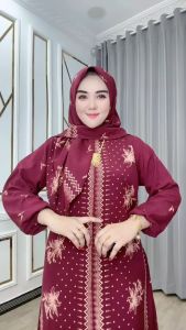 Gamis Wanita Storjoan Ducira Hijab Bahan Rayon Twill Resleting Depan Ld 110 Pb 138