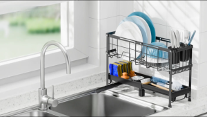 Gslife Kệ Để Bát Đĩa 2 Tầng Co Giãn Đa Năng - Thoát Nước Hiệu Quả Có Giá Đựng Đũa & Thìa