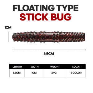 TAIYU | TAIYU 8pcs Floating Stick Worm Lure 6.5cm TPE High Quality Artificial Noodle Worm With Fishy Lures Suitable For Bass Trout