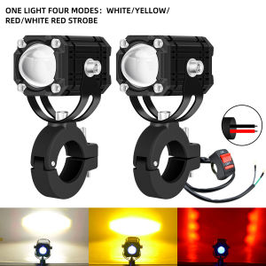 KEVANLY | Universal Motorcycle spotlight Dual color Flash 4 mode for 4x4 Off-road Front Auxiliary Super Bright Driving Led Headlight 12V