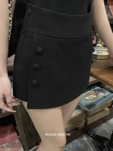 Wuuus Casual A-Line Pants Womens Autumn New Style Slimming Short Pants Three-Color Versatile Skirt Pants Natural Waist Polyester Fiber