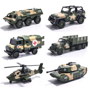 Alloy Metal+Plastic Pull Back Car Simulation Military Armed Tank Helicopter Armored Vehicle Car Truck Childrens Toy Model