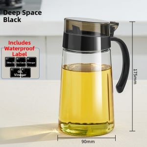 Large Capacity Glass Oil Bottle Kitchen Storage Jar Vinegar Soy Sauce Seasoning Bottle Set Non-leaking for Cooking Utensils