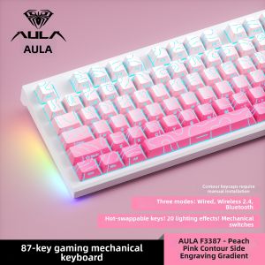 AULA | Wireless Bluetooth RGB Tri-mode Gaming Mechanical Keyboard Blue Switch