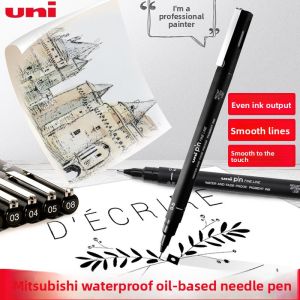 Mitsubishi Uni Pin Fineliner Pen Set Waterproof Highlighter Line Drawing Black Design Architecture Sketching Hand Drawing Anime Line Sketch Watercolor Pen Simple Drawing Art Student Professional