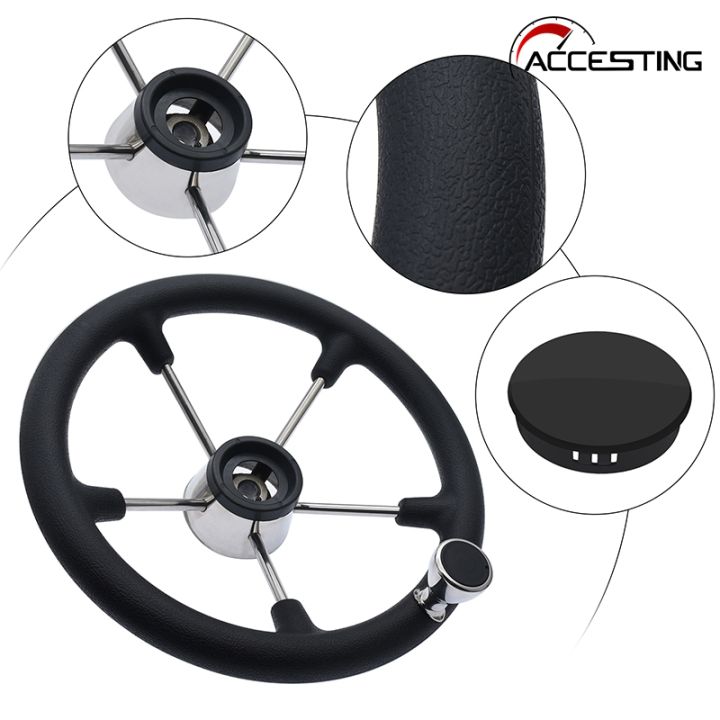 New Universal 5 spoke marine boat steering wheel stainless steel boat ...