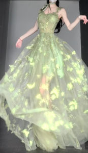 Elegant Long Evening Gown Womens Luxury Butterfly Forest System Ball High-End Feeling Lolita Dress Daily Use Other Material 100%