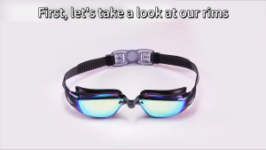 Black Electroplating Swimming Goggles With Earplug Anti Fog UV Protection Swimming Glass Googles For Adult