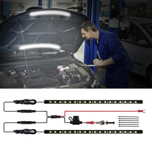 1set LED Car Engine Under Hood Light Kit Waterproof 12V Car LED Strip Light Bar with Automatic On/Off Universal Fit Any Vehicle