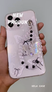 VELA Case Tali Butterfly Untuk Xiaomi Redmi A5 A3 A2 A1 Note 14 14T 14C 13 13C 12 12C 10A 11 10 10S 9 9A 9C 9T 8 7 6 5 5A 4 4X Poco C65 C55 C40 M6 M5 M5S M4 M3 X6 X5 X3 Pro Plus 4G 5G NFC Soft Casing Gelang Manik Gantungan Kupu-Kupu