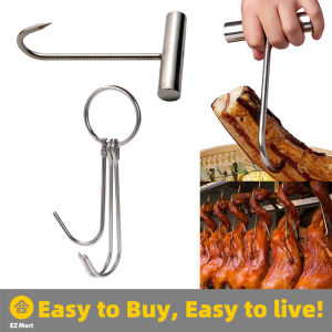 【Fast Shipping】 Stainless Steel Roast Duck Hook Outdoor Hooks Hanging Meat Hooks Butcher Hanging Hooks Mincer Tool Smoky Meat Hangers Smoker Hooks HSQ-Stainless-Steel-Meat-Hook