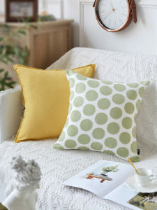 Nordic Polka Dot Pillowcase Linen Bedroom Office Sofa Backrest Cushion Home Decorative Pillow PP Cotton Filling Made in China