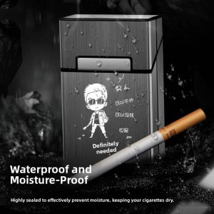 Ultra-Thin Portable Aluminum Alloy Mens Cigarette Box 20-Pack Personalized Engraving Anti-Pressure Moisture-Proof Soft And Hard Universal