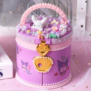 Princess Jewelry Box DIY Kit Creative Handmade Cream Glue Girls Toy Gift Portable Treasure Box Material Package Childrens Plaything