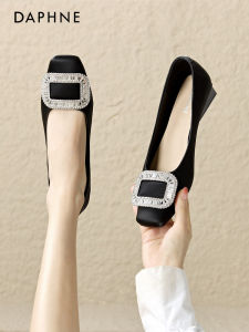 Daphne | Autumn Square Toe Flat Slip-On Shoes for Skirts