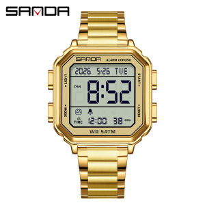 Sanda | SANDA New 6379 Mens Fashion Electronic Watch Calendar Night Light Stopwatch Timer Alarm Clock Sports Mens Digital Watch